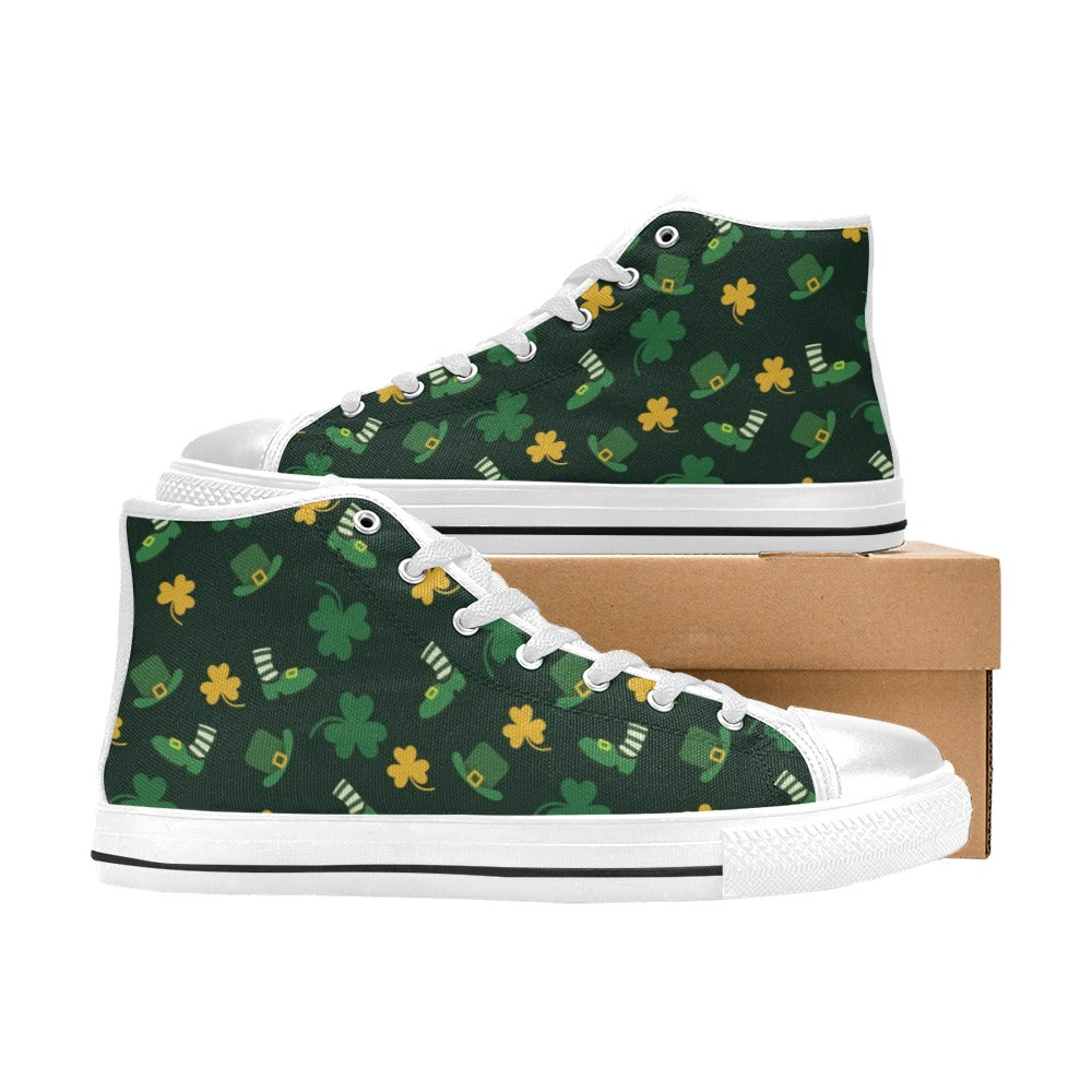 St Patricks Day Print Design LKS306 High Top Women's White Shoes