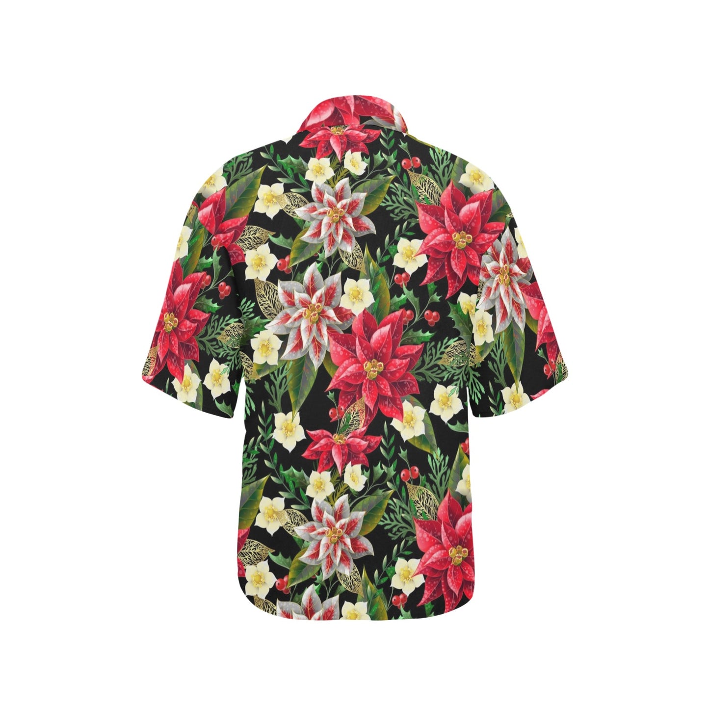 Poinsettia Pattern Print Design POT05 Women's Hawaiian Shirt