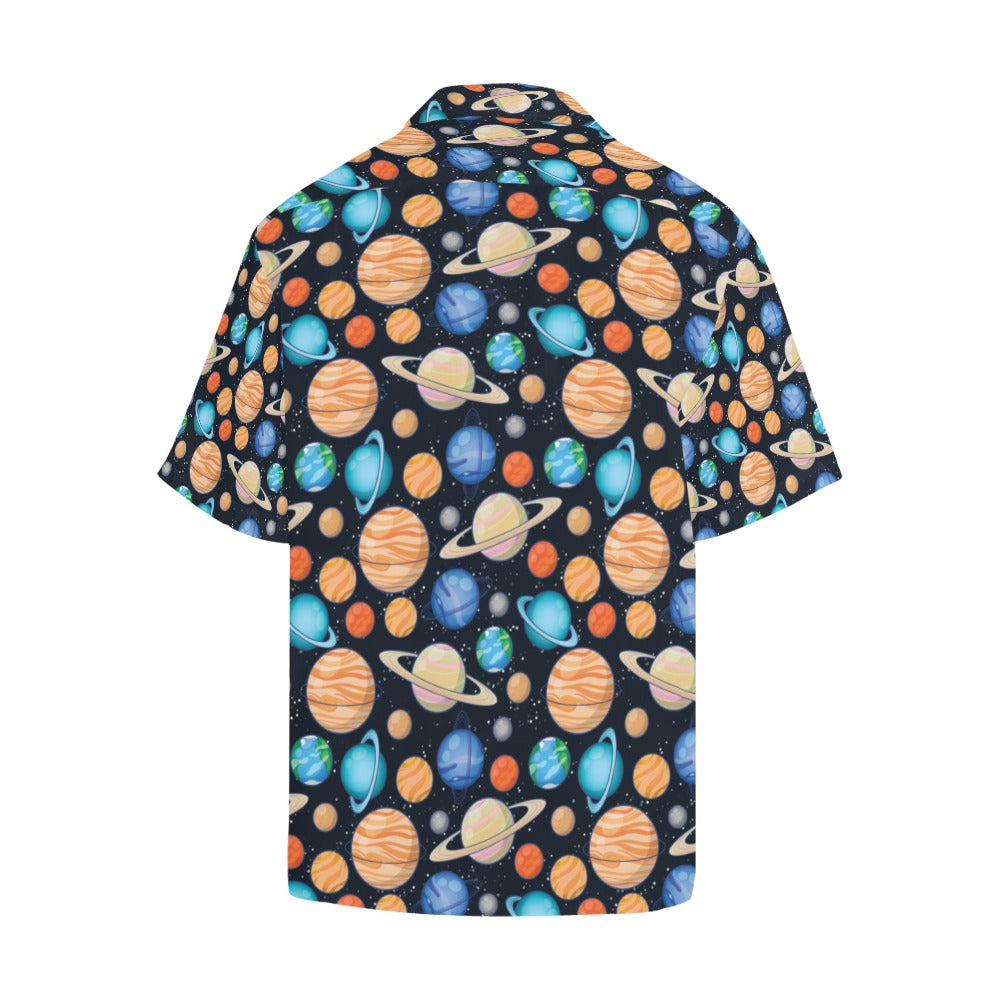 Planet Colorful Print Design LKS301 Men's Hawaiian Shirt