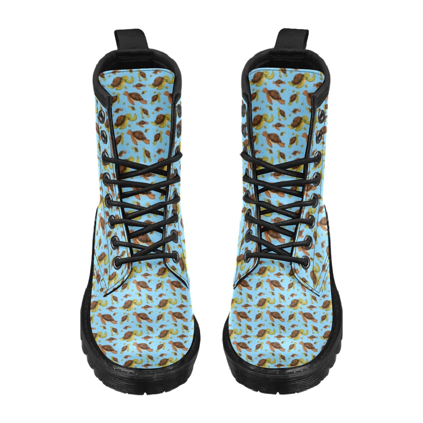 Hello Sea Turtle Print Pattern Women's Boots