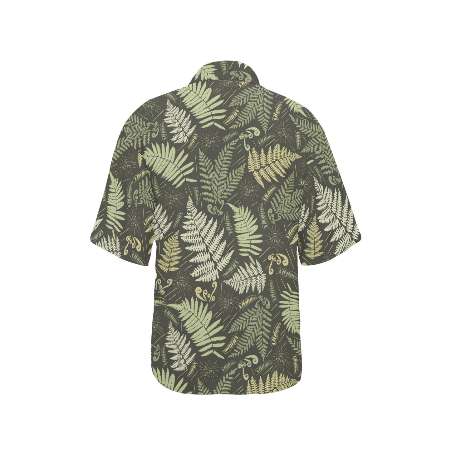 Fern Leave Green Print Pattern Women's Hawaiian Shirt