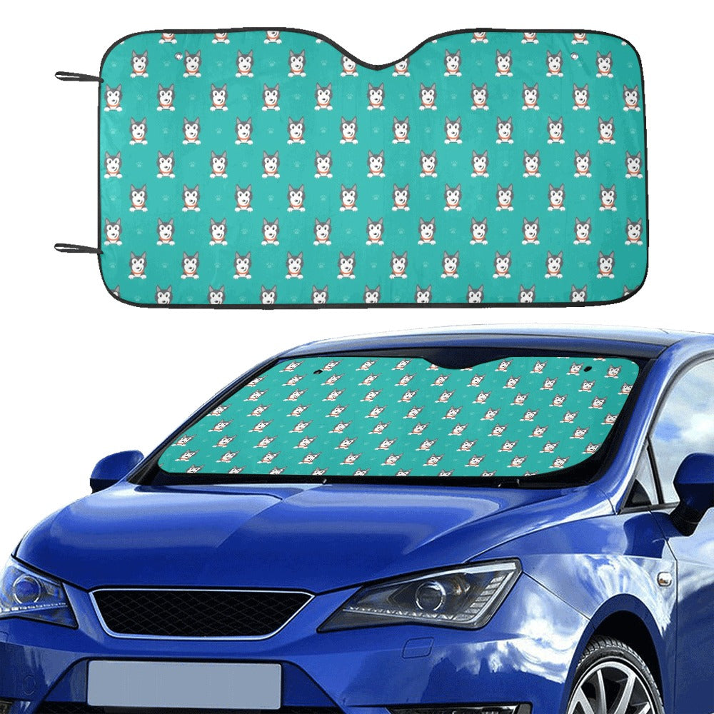 Siberian Huskies Print Design LKS304 Car front Windshield Sun Shade