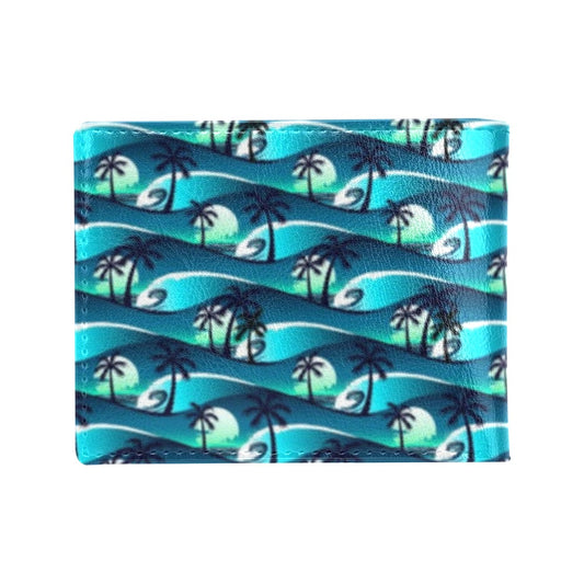 Beach Wave Design Print Men's ID Card Wallet