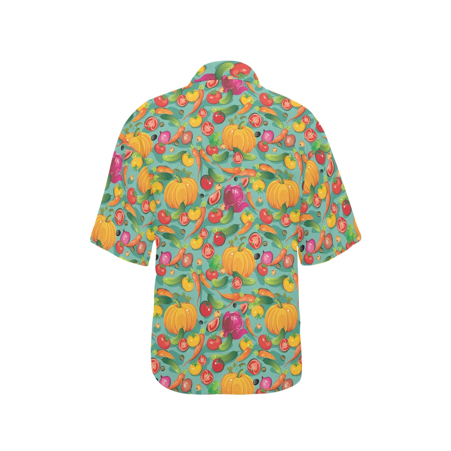 Vegan Colorful Themed Design Print Women's Hawaiian Shirt