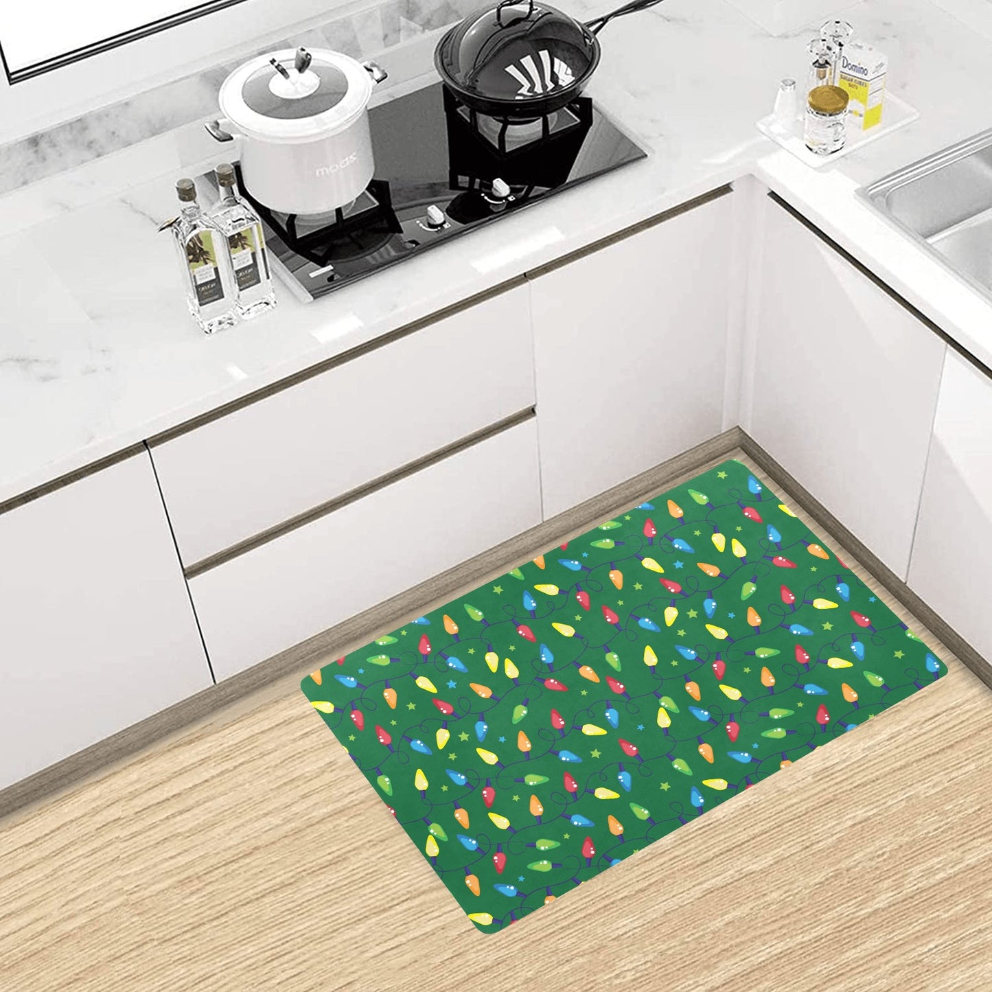 Christmas Light Pattern Print Design 02 Kitchen Mat