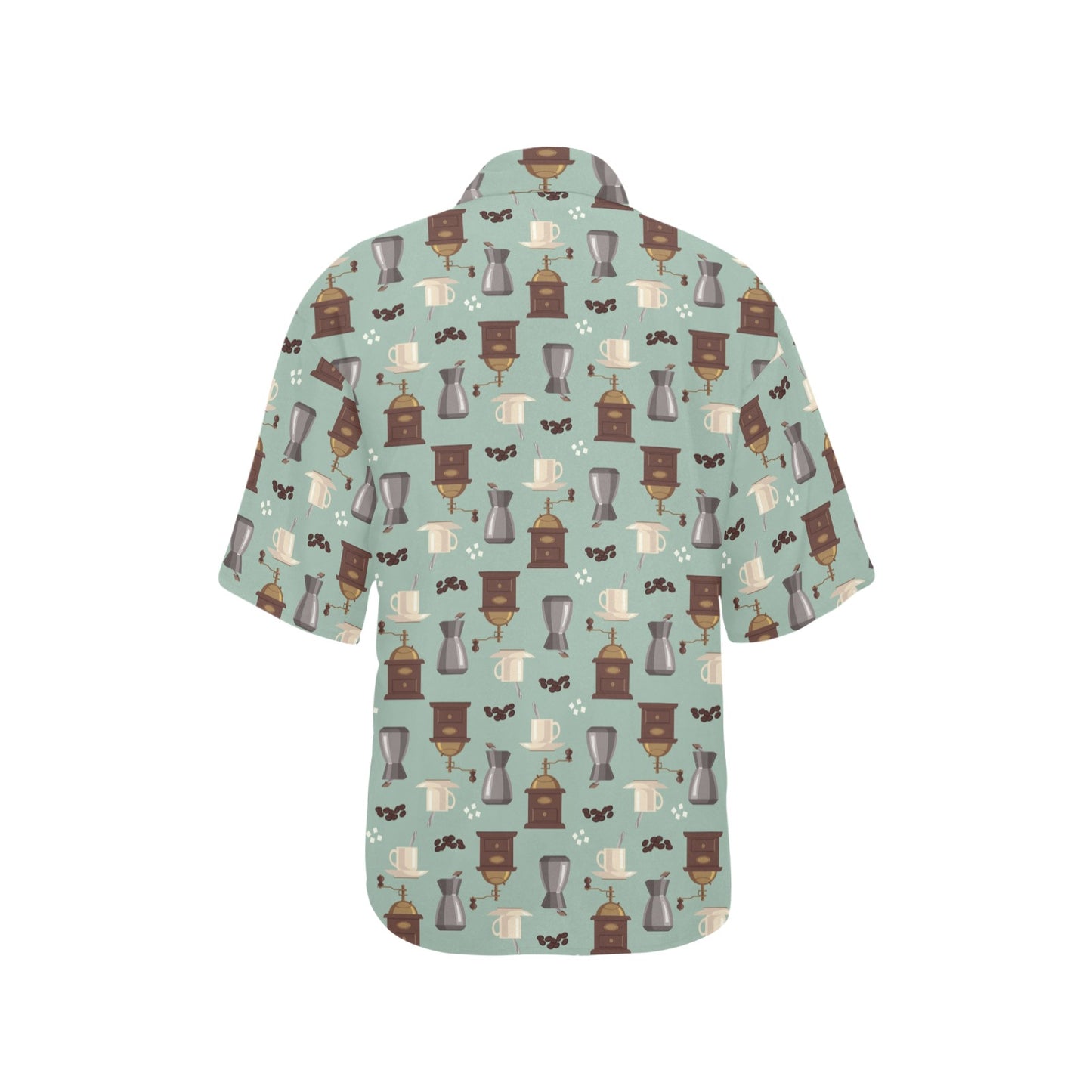 Coffee Pattern Print Design 04 Women's Hawaiian Shirt