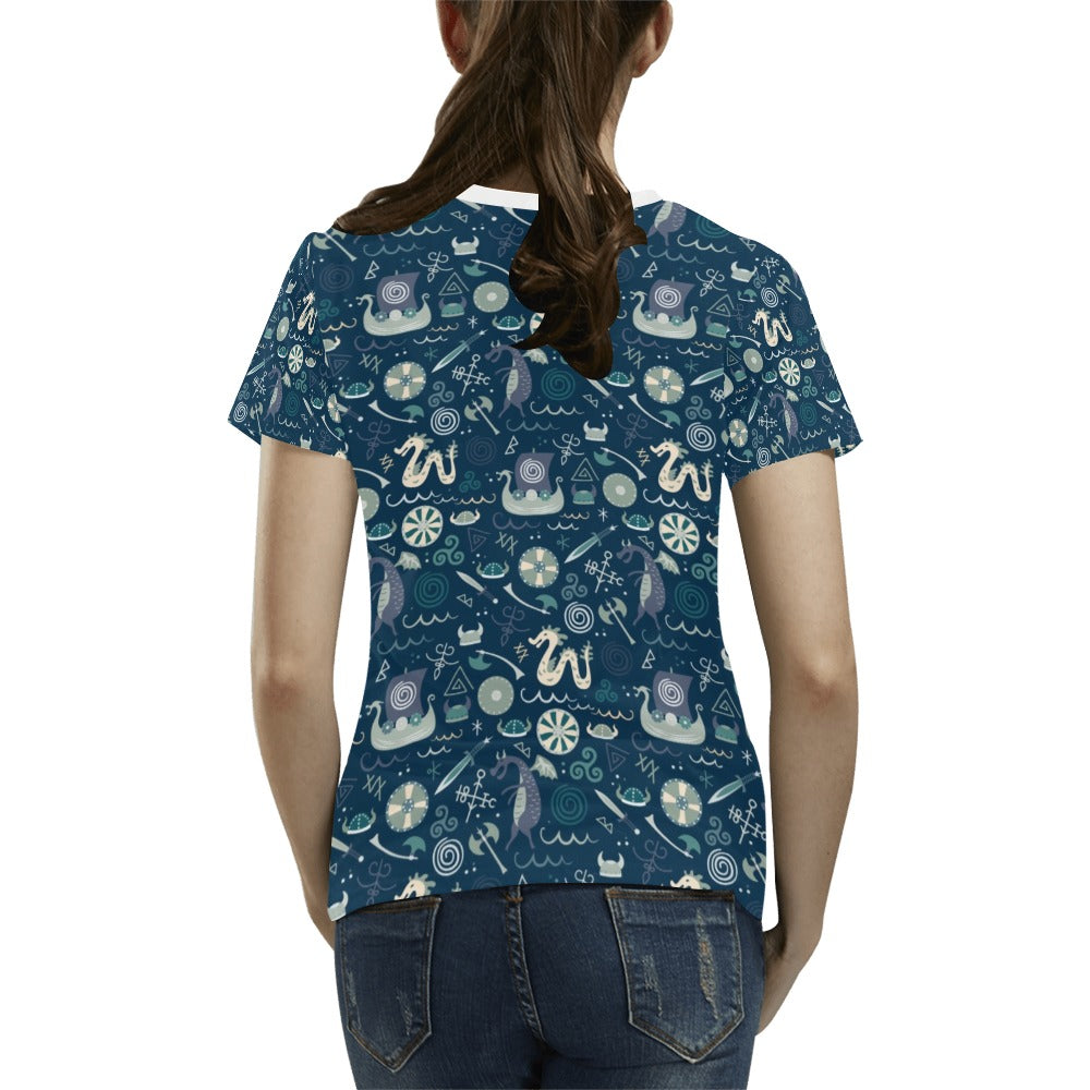 Vikings Print Design LKS305 Women's T-shirt