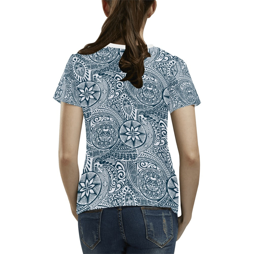Samoan Pattern Print Design LKS306 Women's T-shirt