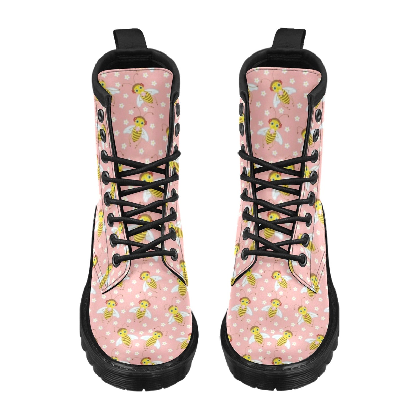 Bee Pattern Print Design BEE07 Women's Boots