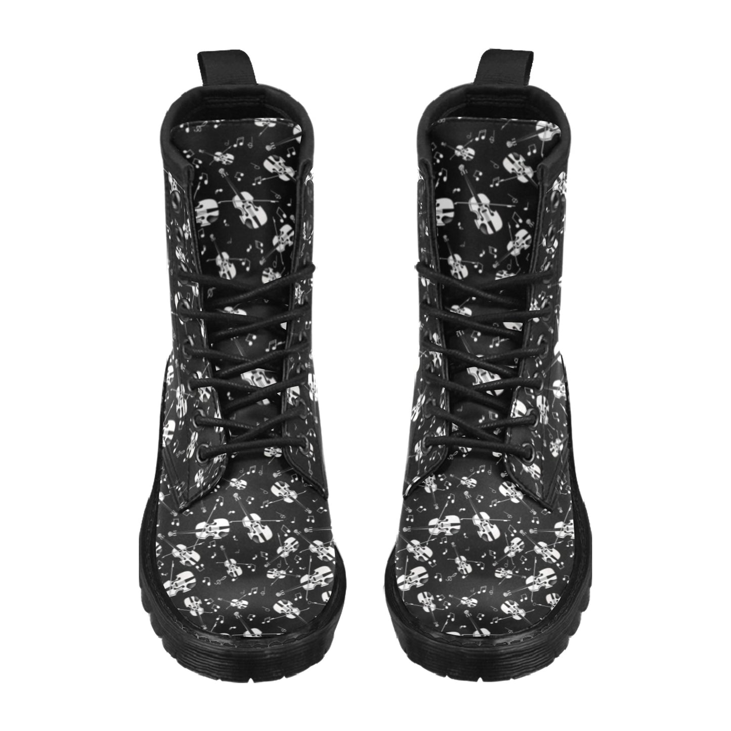 Violin Print Design LKS404 Women's Boots