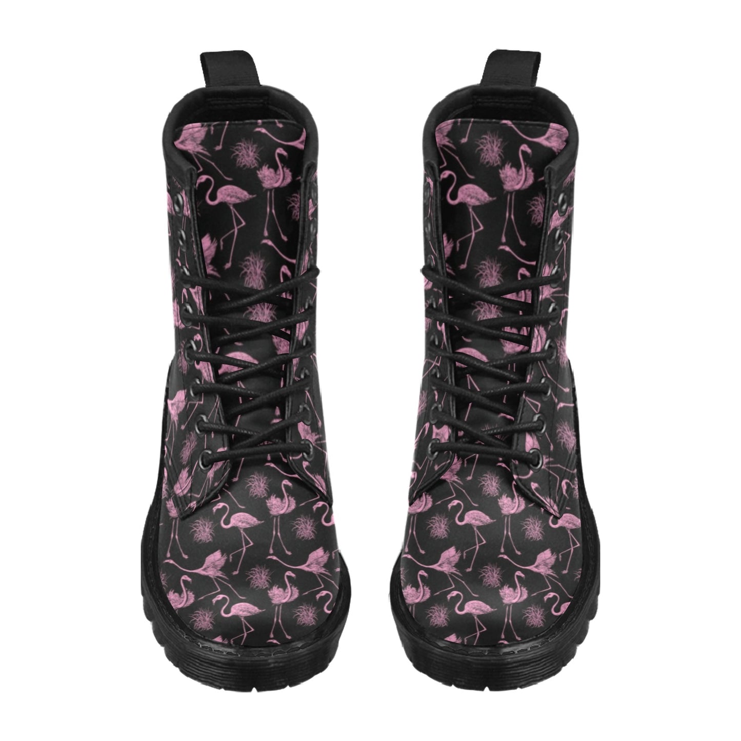 Flamingo Pink Print Pattern Women's Boots