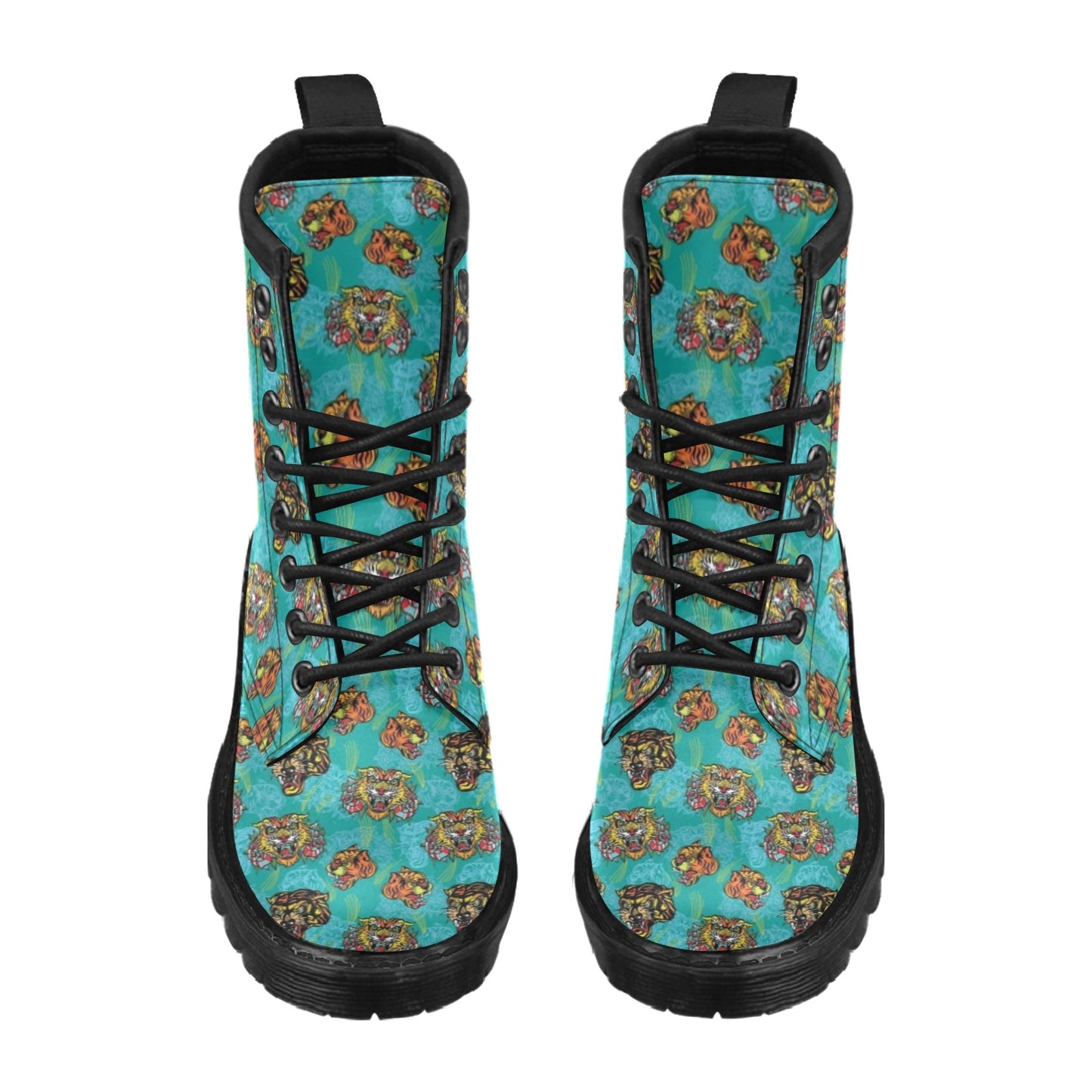 Tattoo Tiger Head Print Design LKS304 Women's Boots