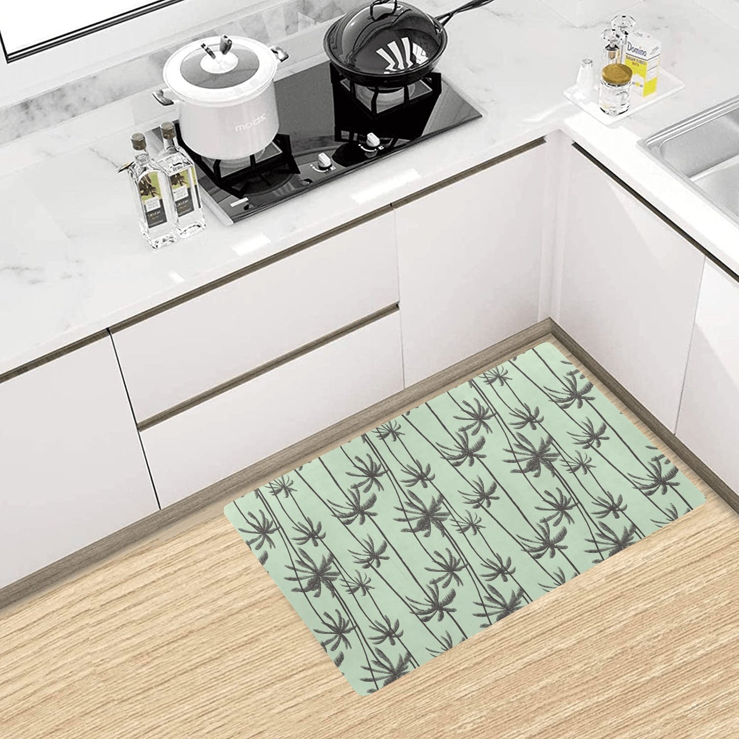 Palm Tree Pattern Print Design A04 Kitchen Mat