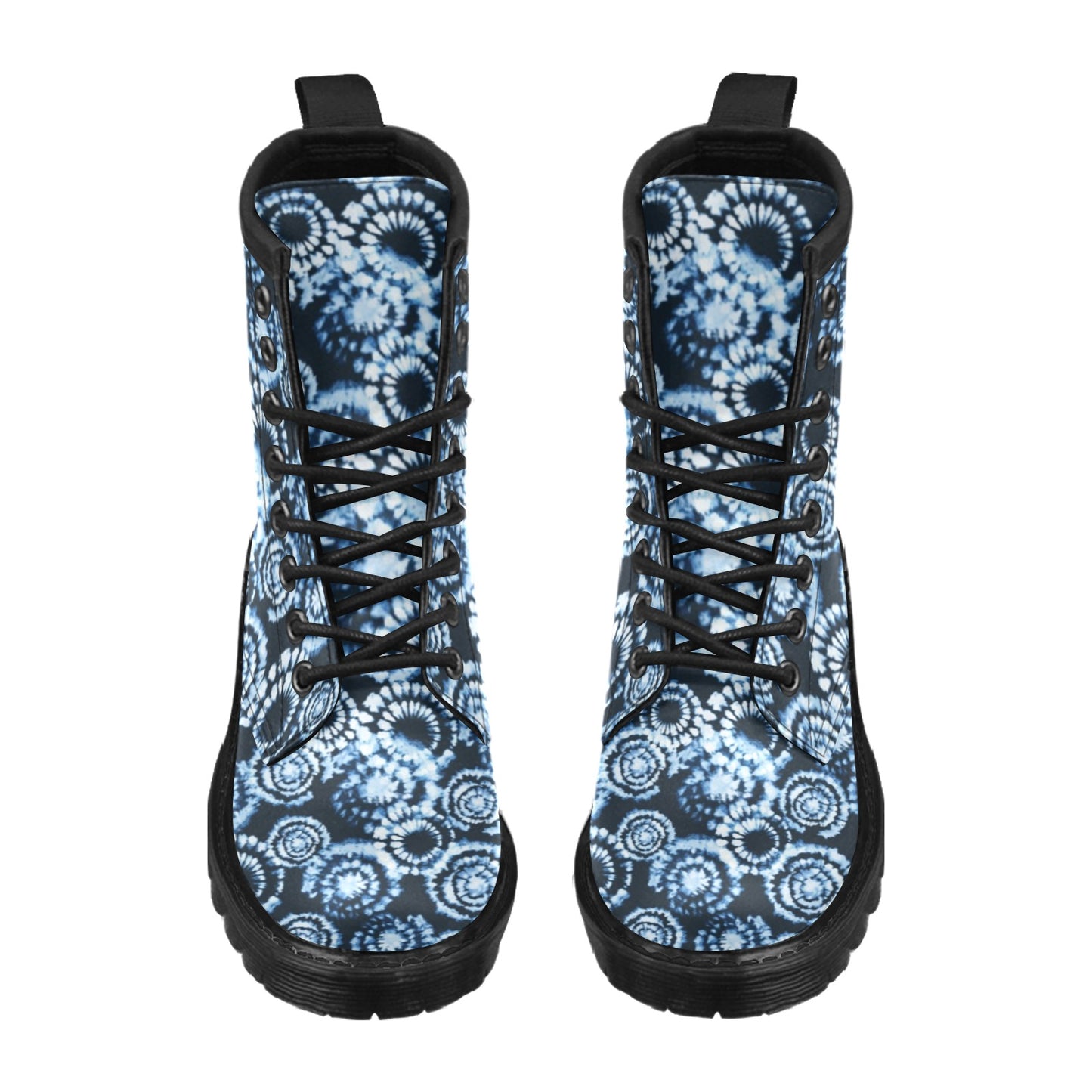 Tie Dye Dark Blue Print Design LKS306 Women's Boots