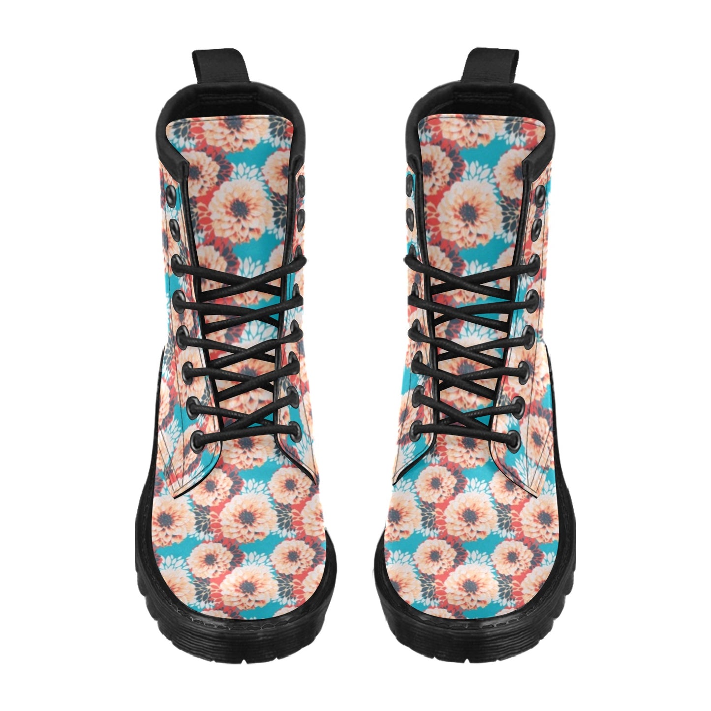 Dahlia Pattern Print Design DH05 Women's Boots