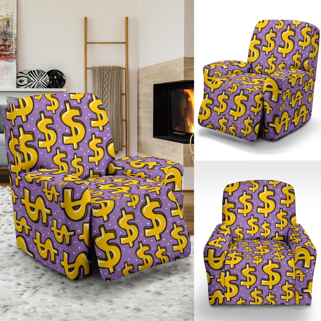 Dollar Pattern Print Design DO01 Recliner Slipcover-JORJUNE.COM