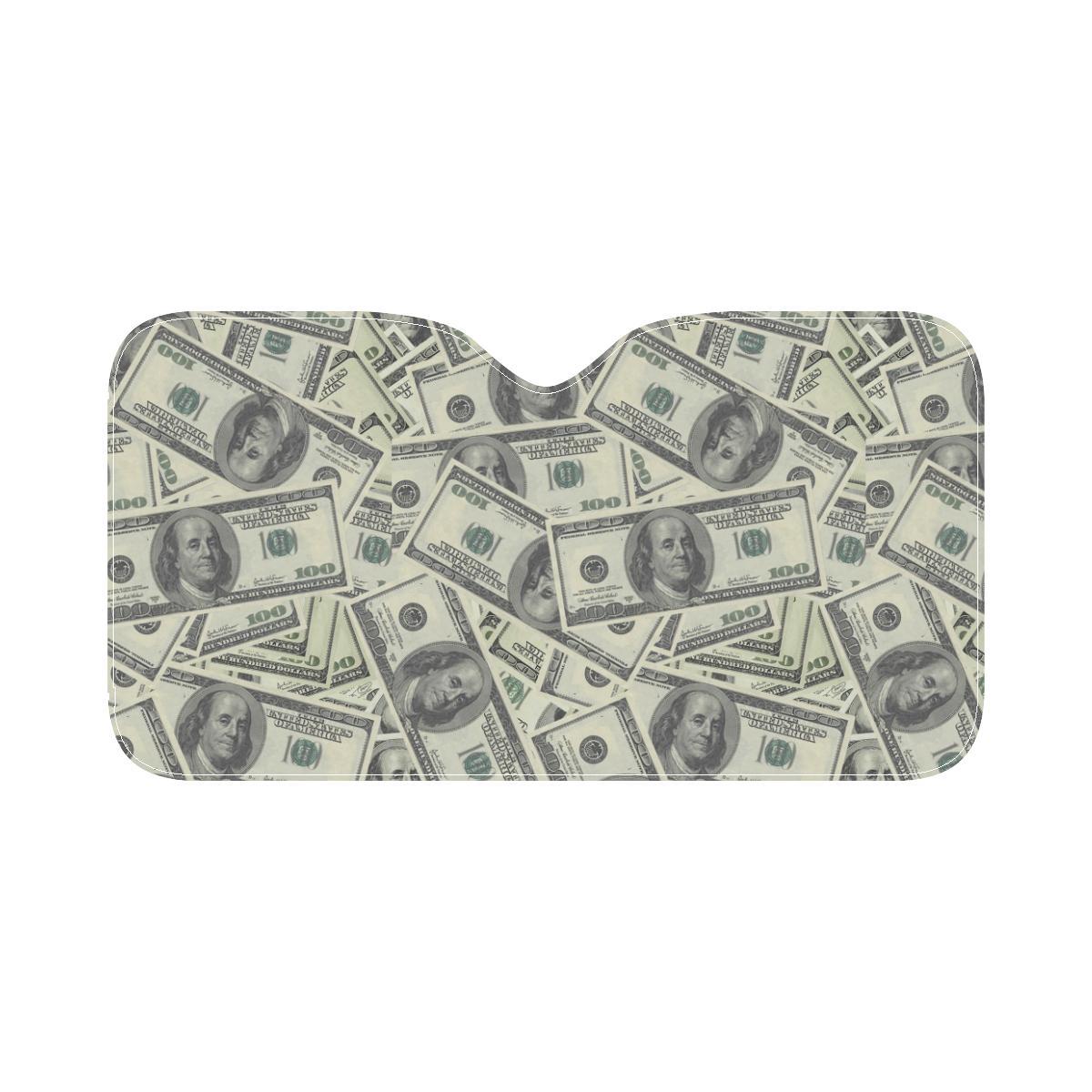 Dollar Pattern Print Design DO02 Car Sun Shade-JorJune