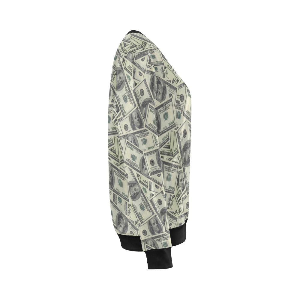 Dollar Pattern Print Design DO02 Women Long Sleeve Sweatshirt-JorJune