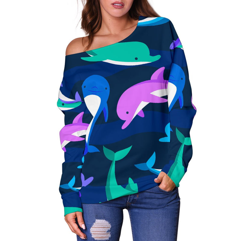 Dolphin Baby Off Shoulder Sweatshirt