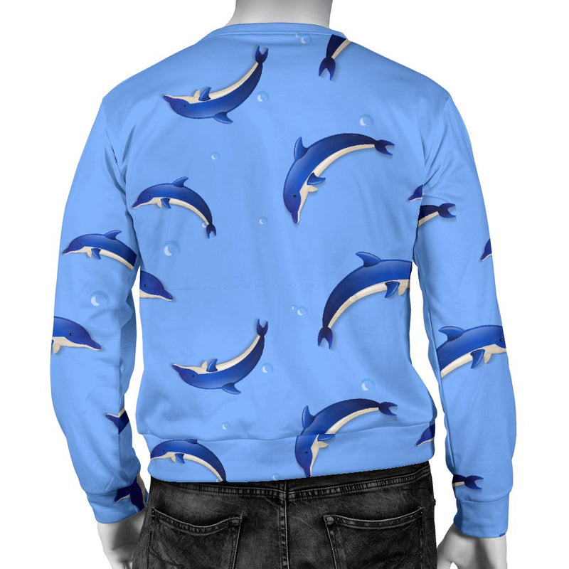 Dolphin Blue Print Men Crewneck Sweatshirt