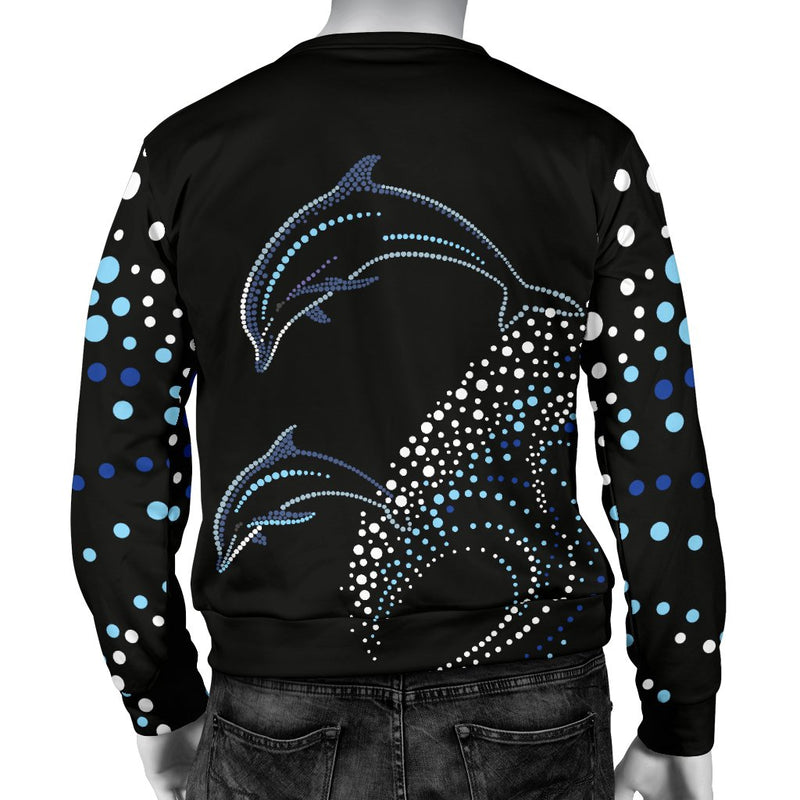Dolphin Dot Design Men Crewneck Sweatshirt