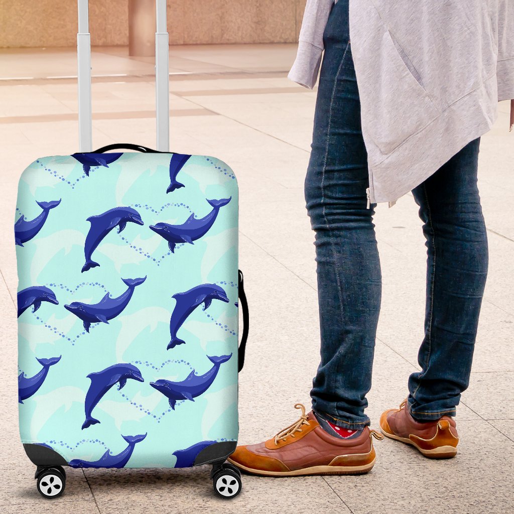 Dolphin Heart Pattern Luggage Cover Protector