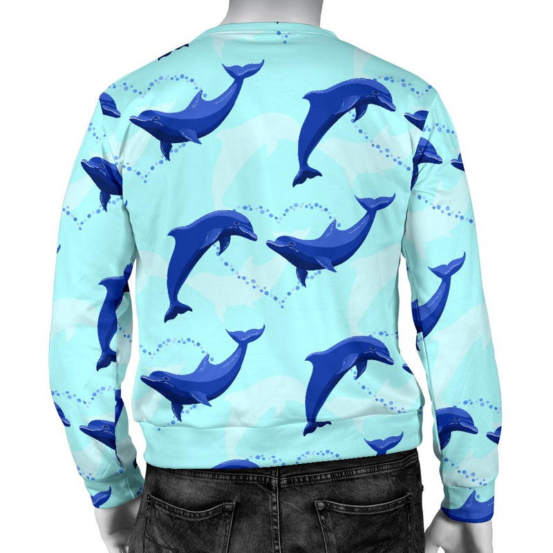 Dolphin Heart Pattern Men Crewneck Sweatshirt