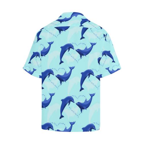 Dolphin Heart Pattern Men Hawaiian Shirt
