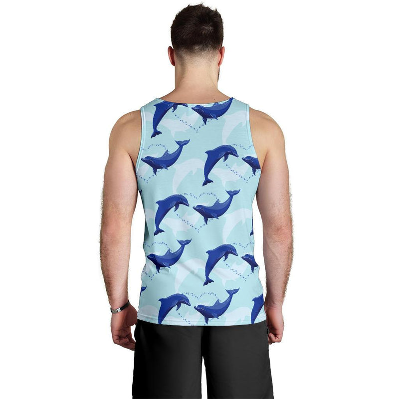 Dolphin Heart Pattern Men Tank Top