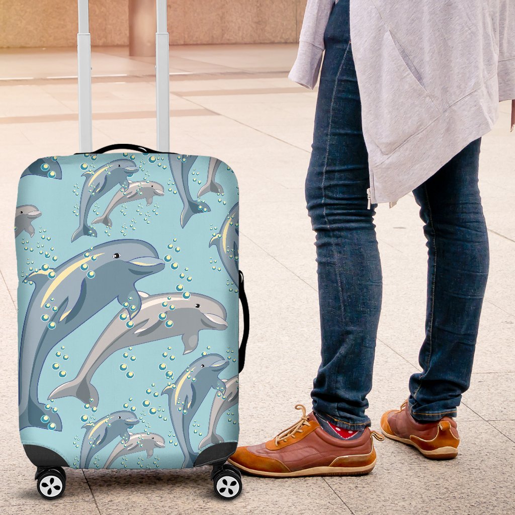 Dolphin Print Pattern Luggage Cover Protector