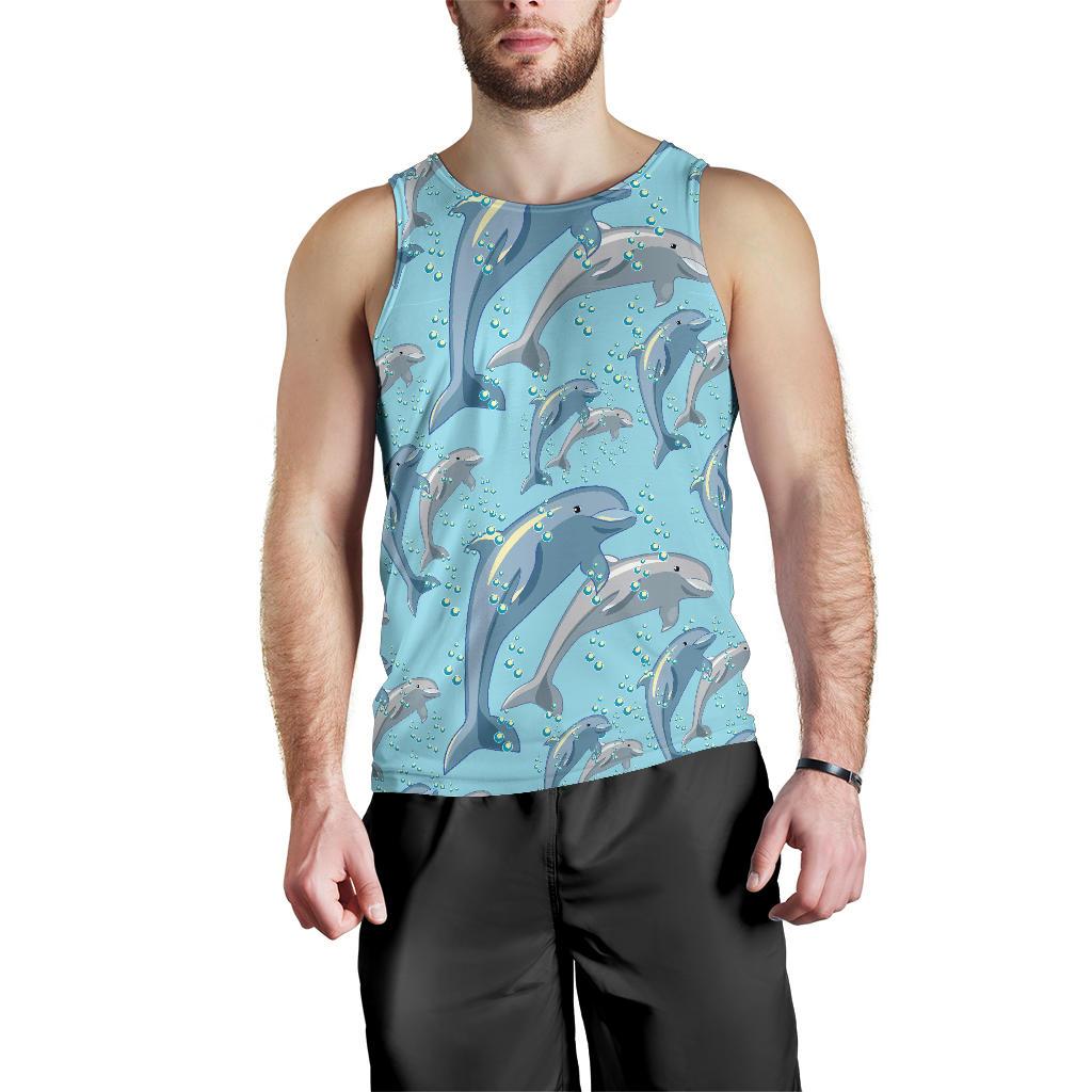 Dolphin Print Pattern Men Tank Top