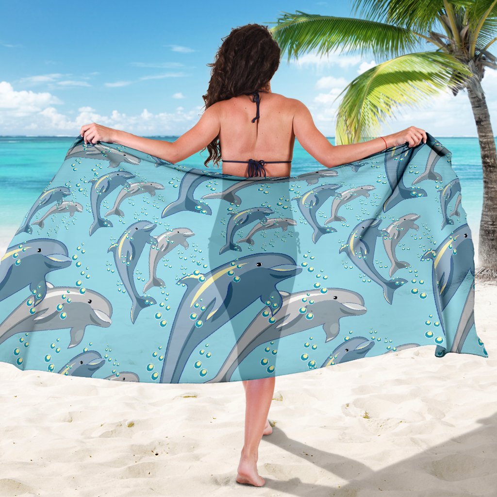 Dolphin Print Pattern Sarong Pareo Wrap
