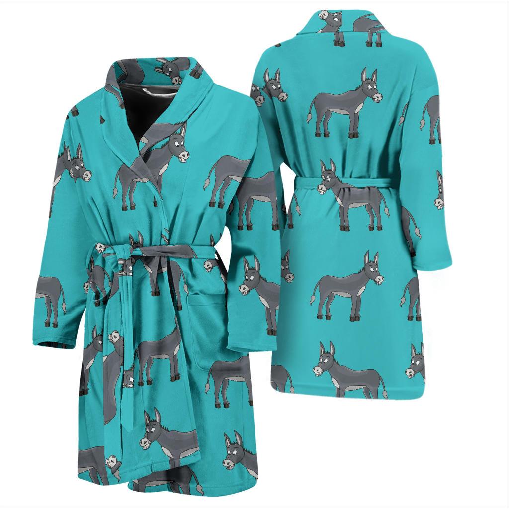 Donkey Pattern Print Design 01 Men Bathrobe-JORJUNE.COM