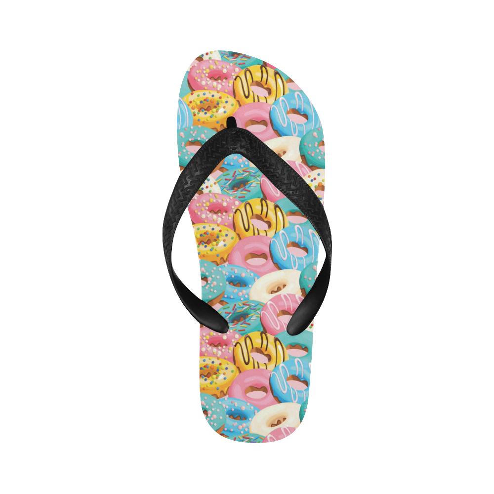 Donut Pattern Print Design DN01 Flip Flops-JorJune