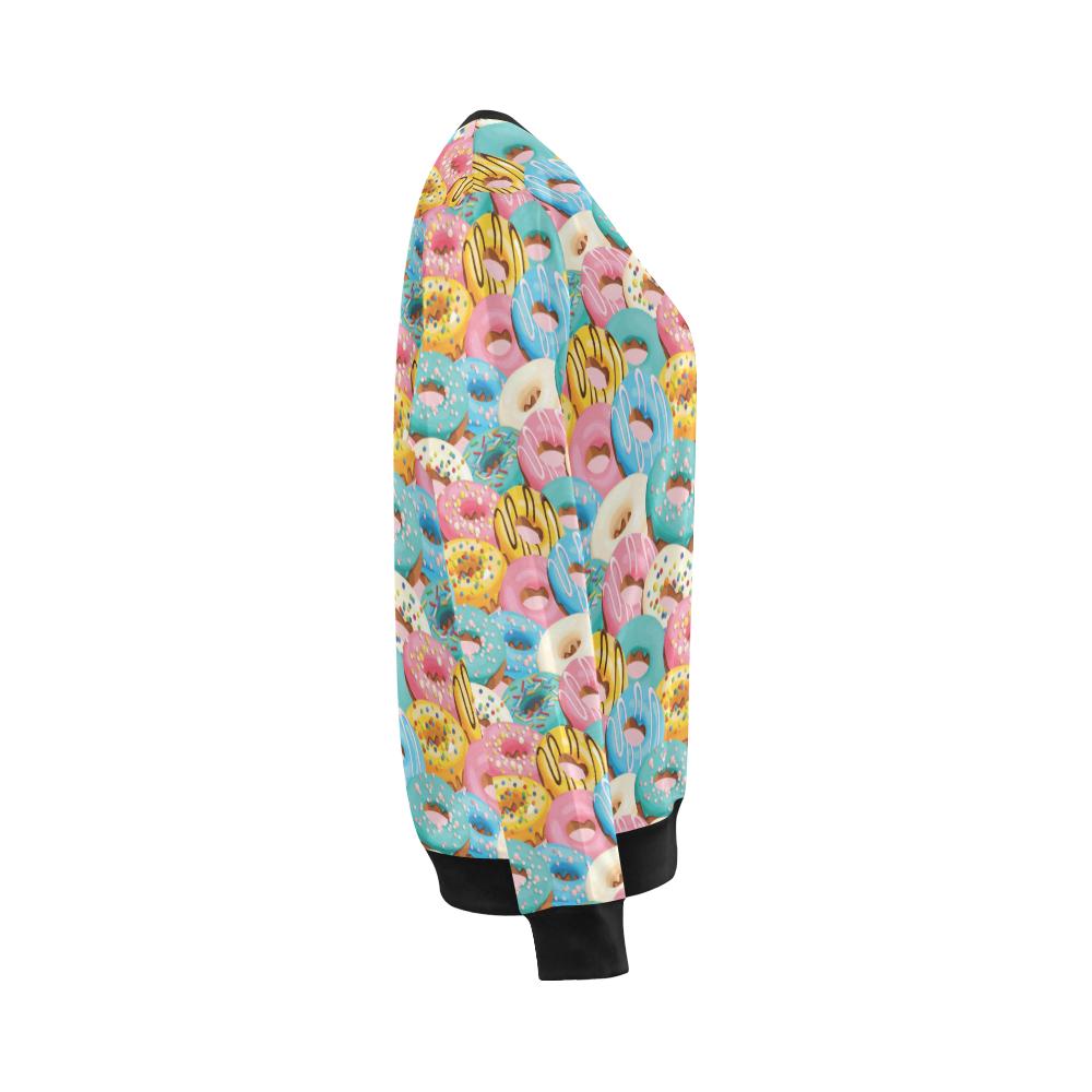 Donut Pattern Print Design DN01 Women Long Sleeve Sweatshirt-JorJune