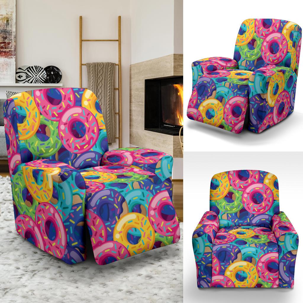 Donut Pattern Print Design DN010 Recliner Slipcover-JORJUNE.COM