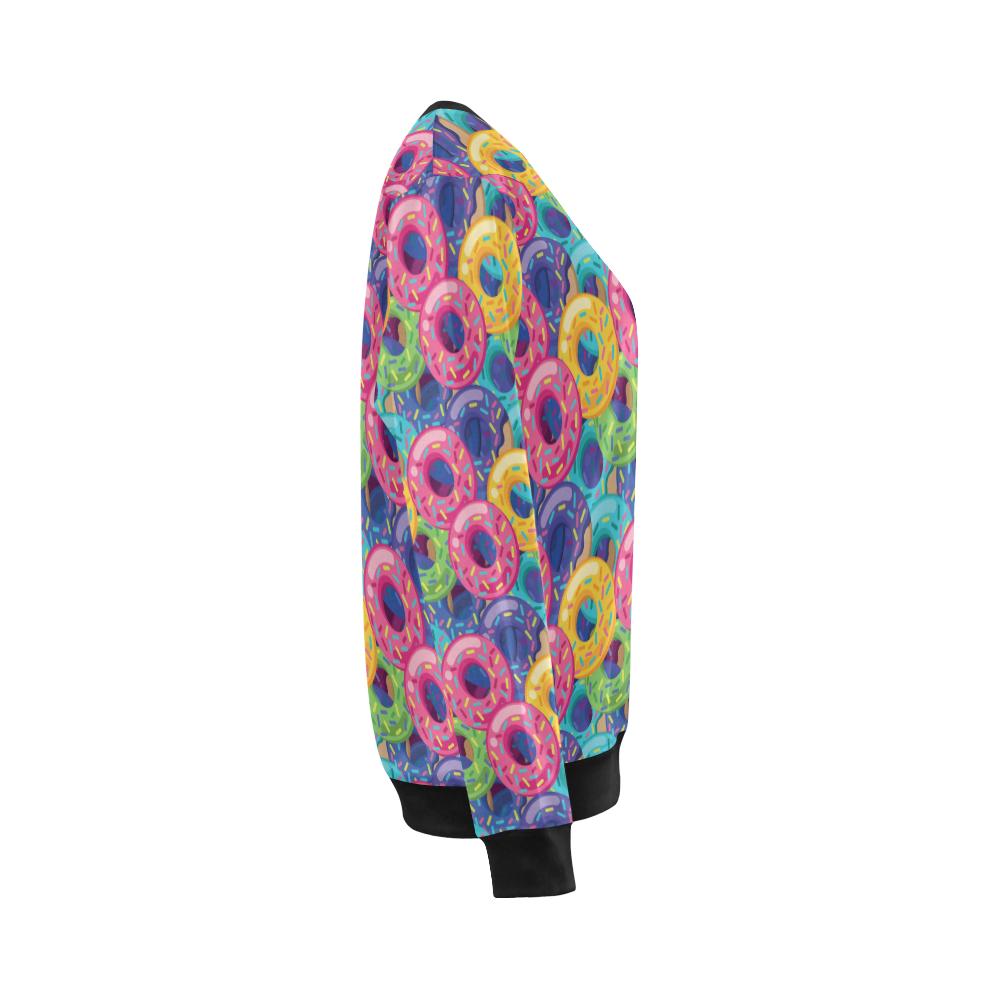 Donut Pattern Print Design DN010 Women Long Sleeve Sweatshirt-JorJune