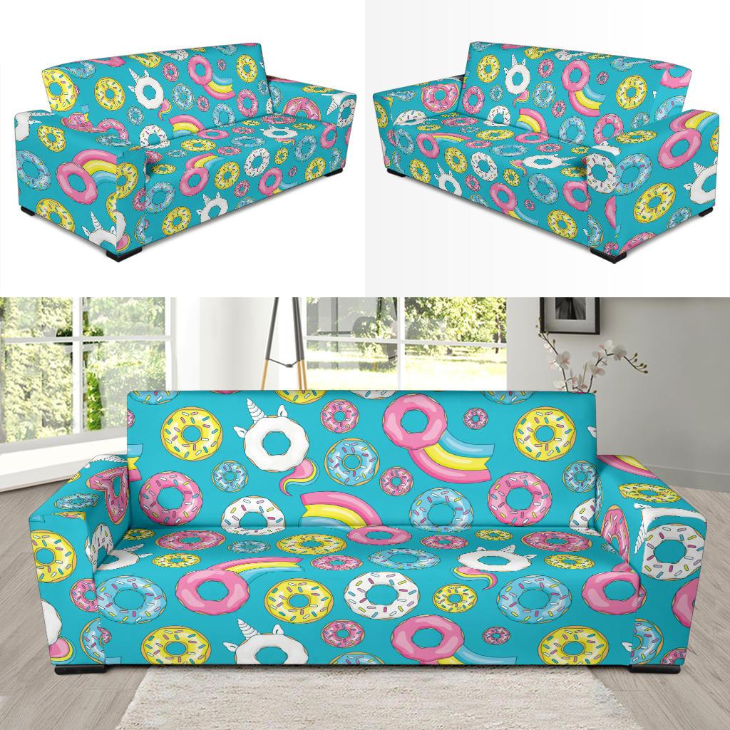 Donut Pattern Print Design DN013 Sofa Slipcover-JORJUNE.COM