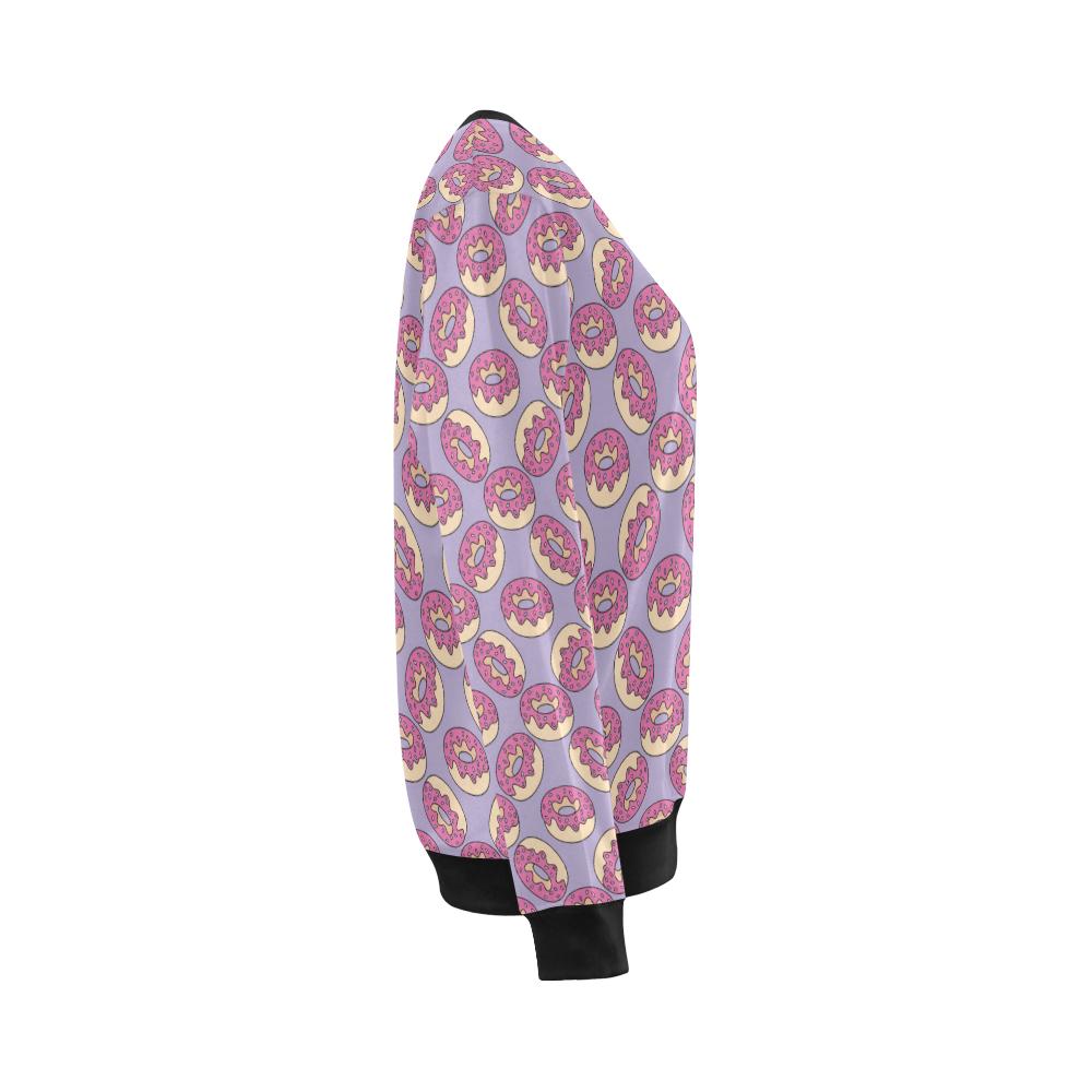 Donut Pattern Print Design DN015 Women Long Sleeve Sweatshirt-JorJune