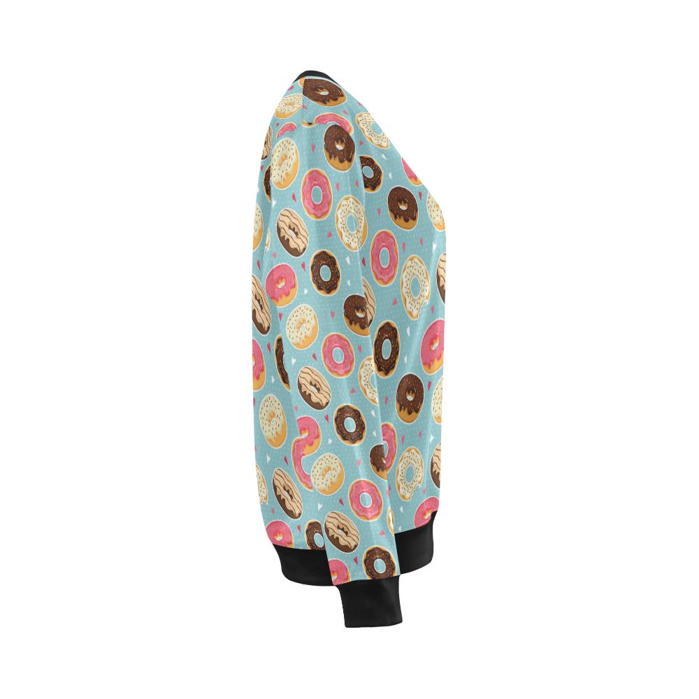 Donut Pattern Print Design DN04 Women Long Sleeve Sweatshirt-JorJune