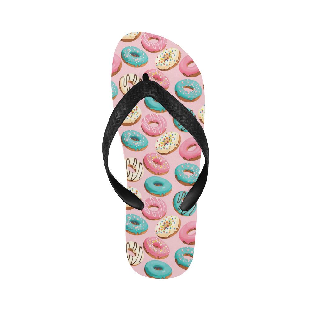 Donut Pattern Print Design DN06 Flip Flops-JorJune