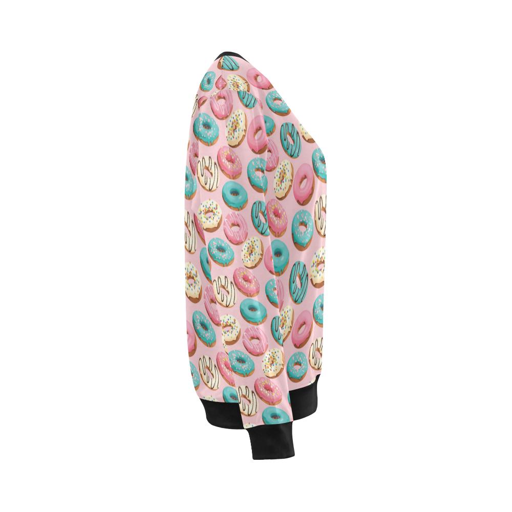 Donut Pattern Print Design DN06 Women Long Sleeve Sweatshirt-JorJune