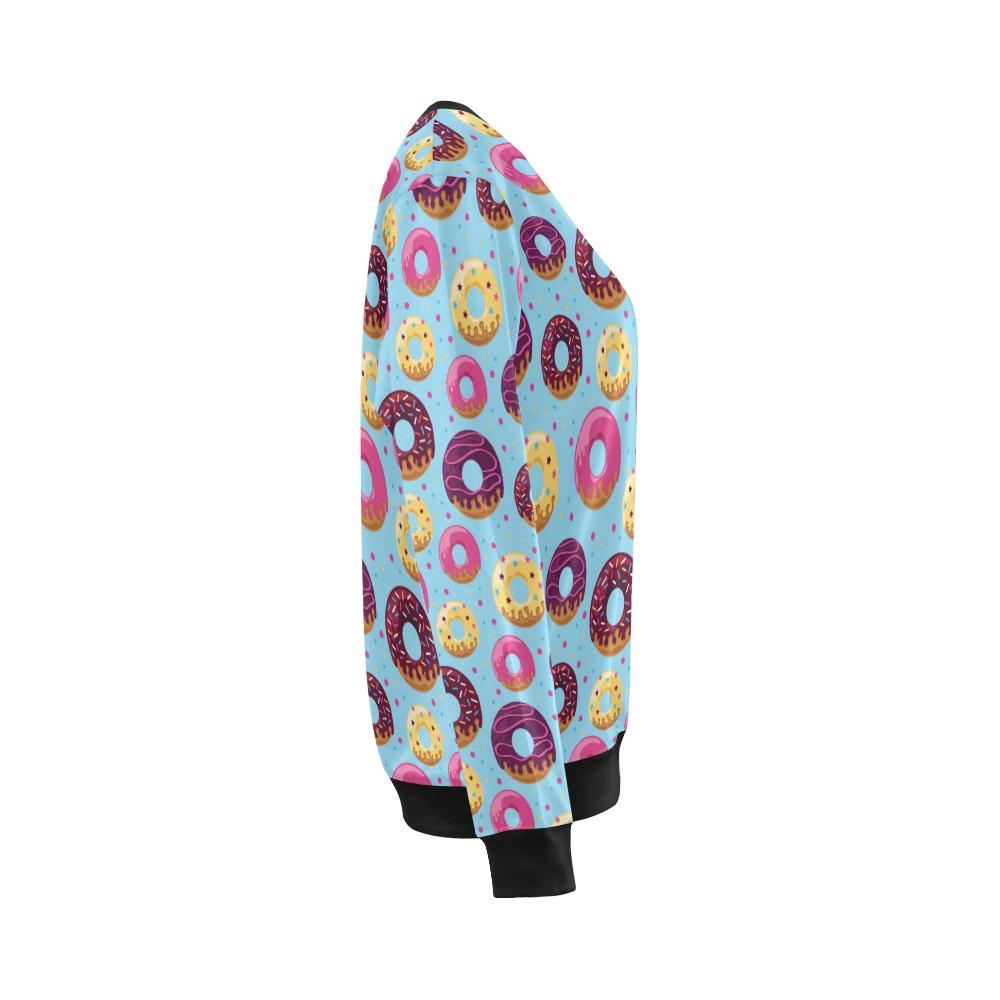 Donut Pattern Print Design DN07 Women Long Sleeve Sweatshirt-JorJune