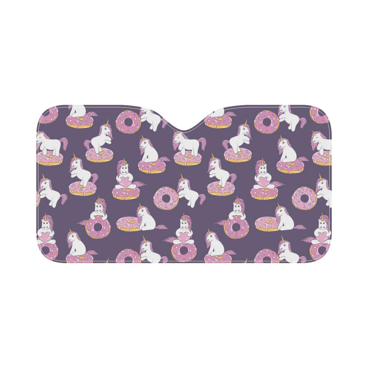 Donut Unicorn Pattern Print Design DN011 Car Sun Shade-JorJune