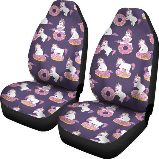 Donut Unicorn Pattern Print Design DN011 Universal Fit Car Seat Covers