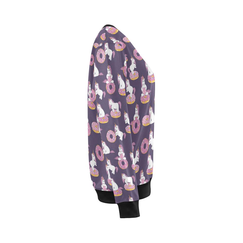 Donut Unicorn Pattern Print Design DN011 Women Long Sleeve Sweatshirt-JorJune