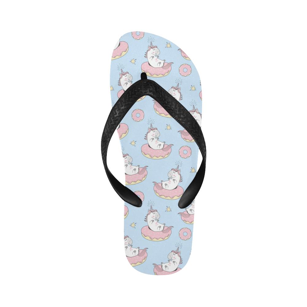 Donut Unicorn Pattern Print Design DN014 Flip Flops-JorJune