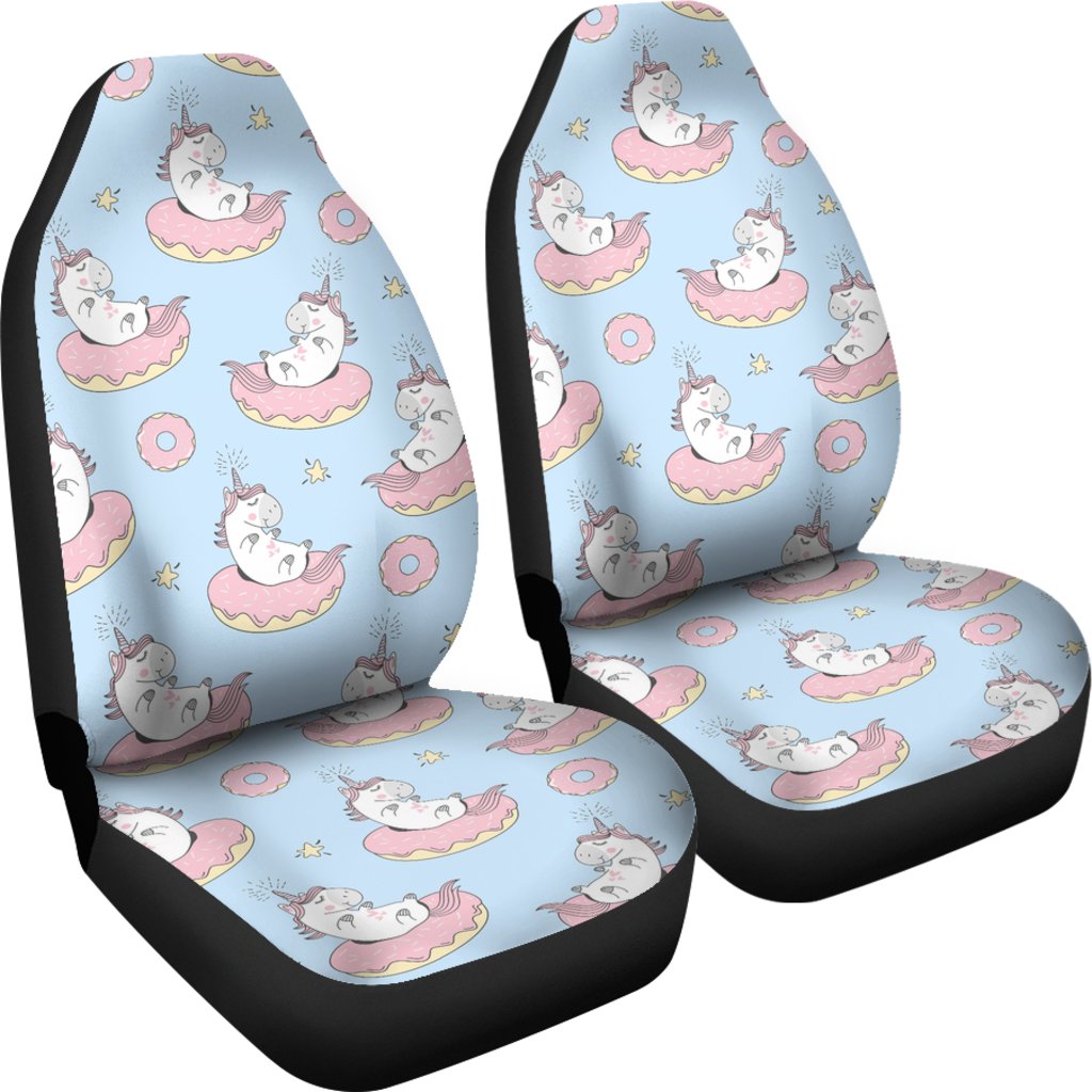 Donut Unicorn Pattern Print Design DN014 Universal Fit Car Seat Covers
