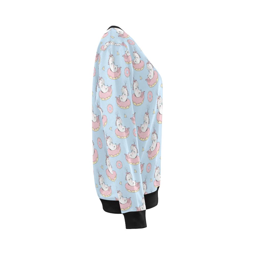 Donut Unicorn Pattern Print Design DN014 Women Long Sleeve Sweatshirt-JorJune