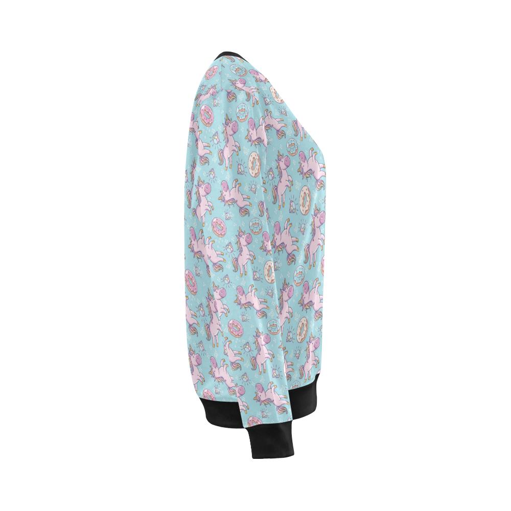 Donut Unicorn Pattern Print Design DN016 Women Long Sleeve Sweatshirt-JorJune